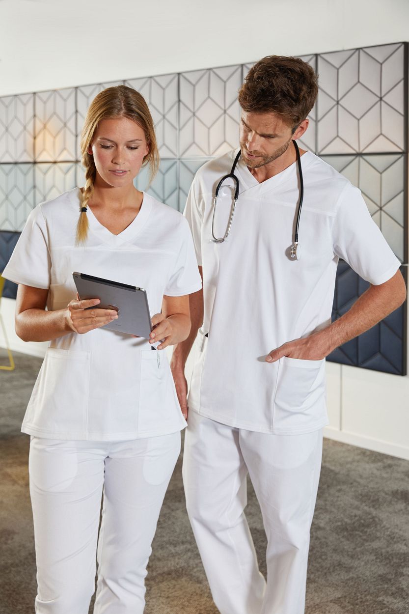 Men's Stretch-Kasack "JN3104" in White, Größe 4XL - Daiber