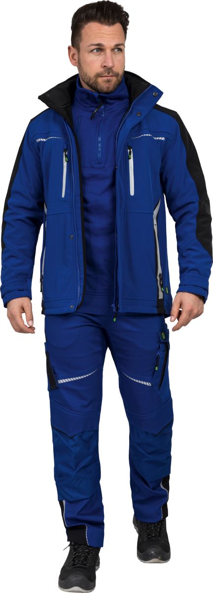 Softshelljacke Flex Line Kornblau/Schwarz FLEXS, Gr. 2XL von Leibwächter