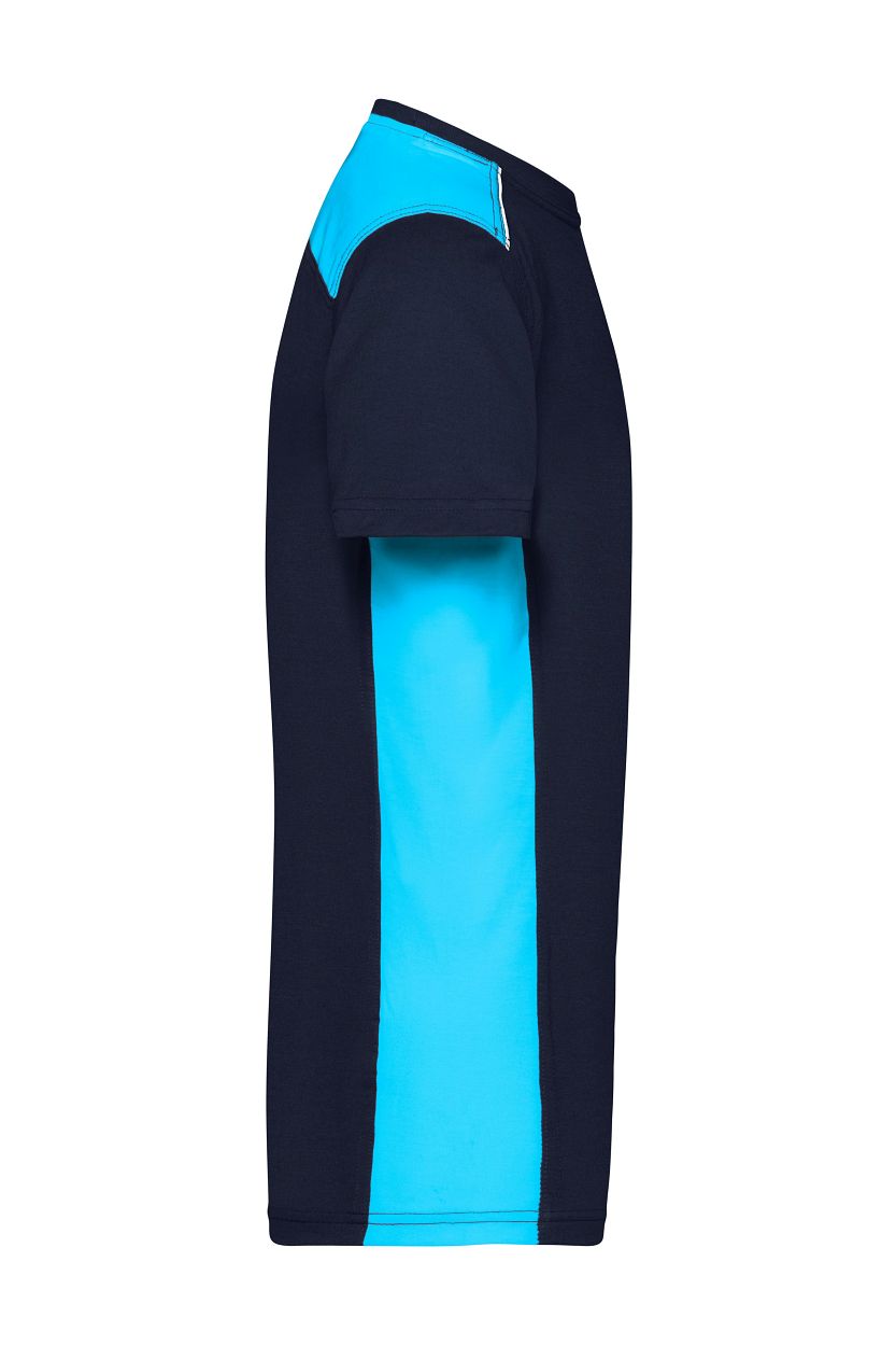 Men's Workwear T-Shirt - COLOR - "JN860" in Navy/Turquoise, Größe 6XL - Daiber