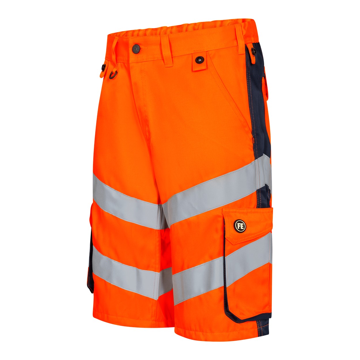 ENGEL Safety Light Arbeitsshorts in Orange/Blue ink, Größe 54