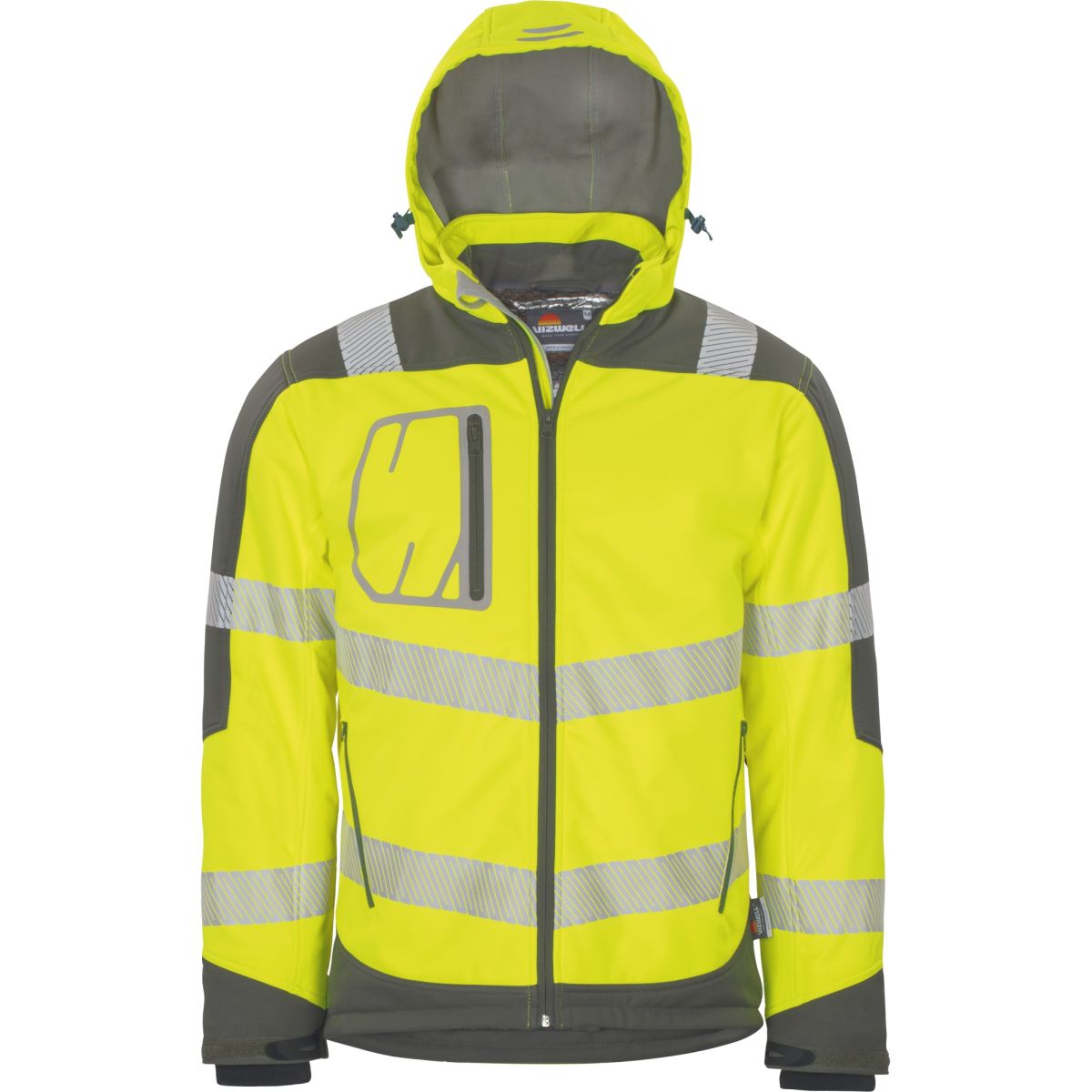 Winter-Kontrast-Softshelljacke leuchtgelb-grau von Vizwell Winter-Kontrast-Softshelljacke leuchtgelb-grau von Vizwell