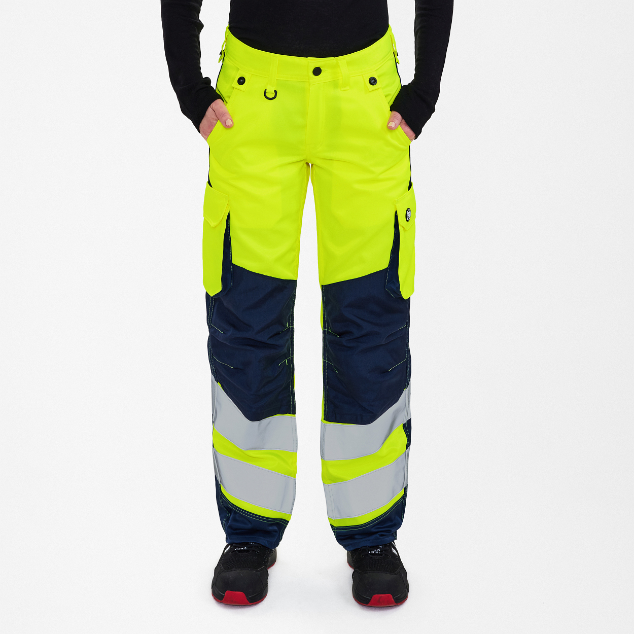 ENGEL Safety Light Damenhose in Gelb/Blue Ink, Größe 48