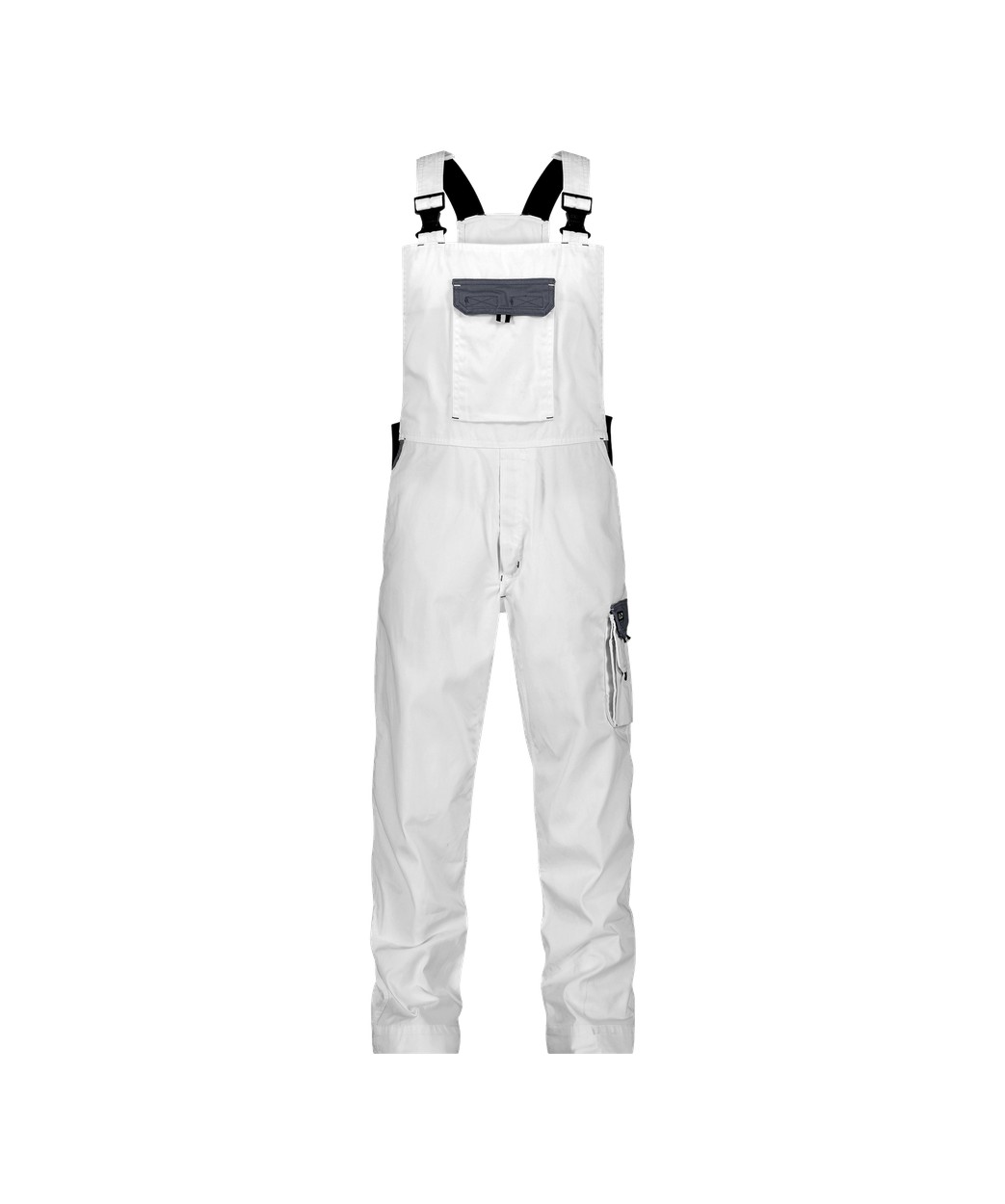 Zweifarbige Arbeitslatzhose "DASSY® Calais" in WEIß/ZEMENTGRAU, Größe 58 - langer Schritt PESCO61