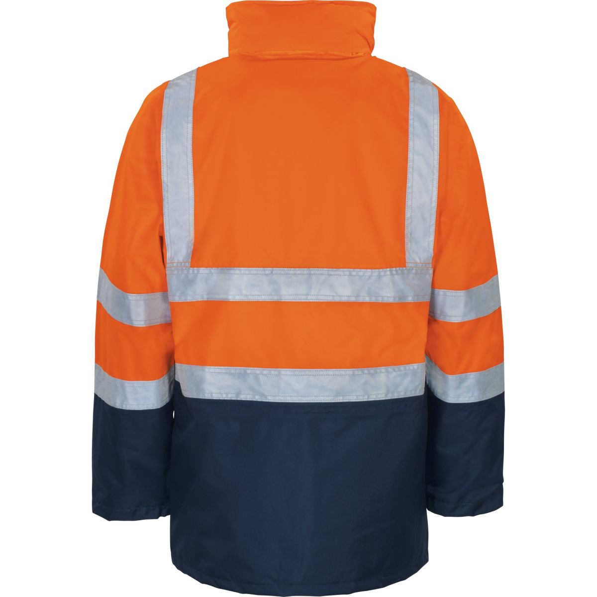 Regen- Warnschutz-Kontrast-Parka leuchtorange-marine von Vizwell