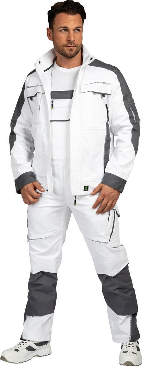 Latzhose Flex Line Weiß/Grau FLEXL, Gr. 98 von Leibwächter