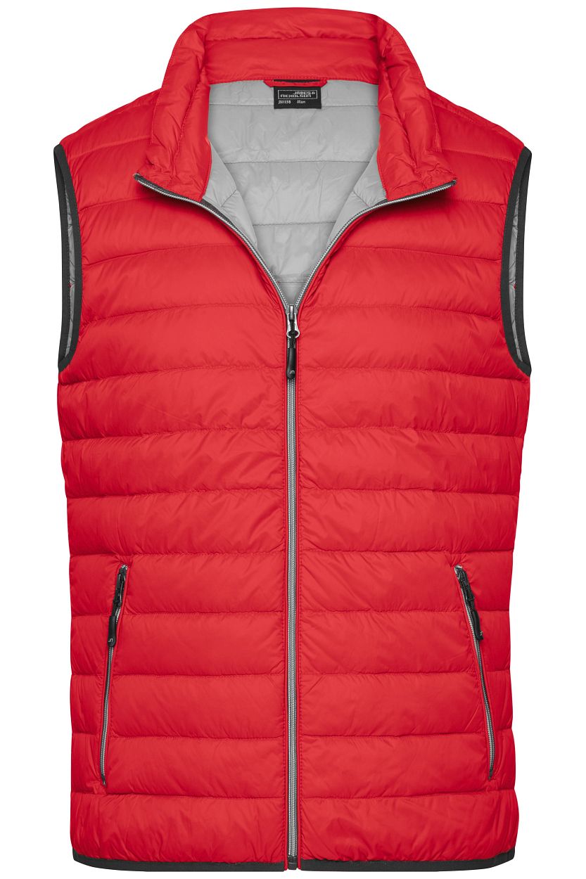 Men's Down Vest "JN1138" in Red/Silver, Größe 3XL - Daiber