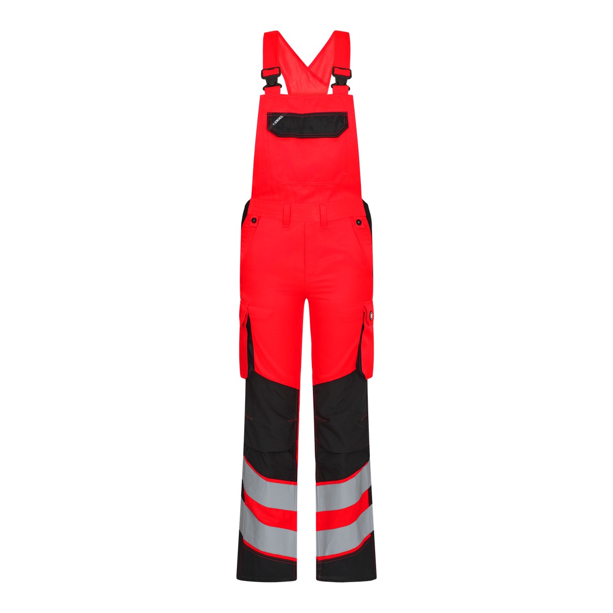 ENGEL Safety Light Damen Latzhose in Rot/Schwarz, Größe 48