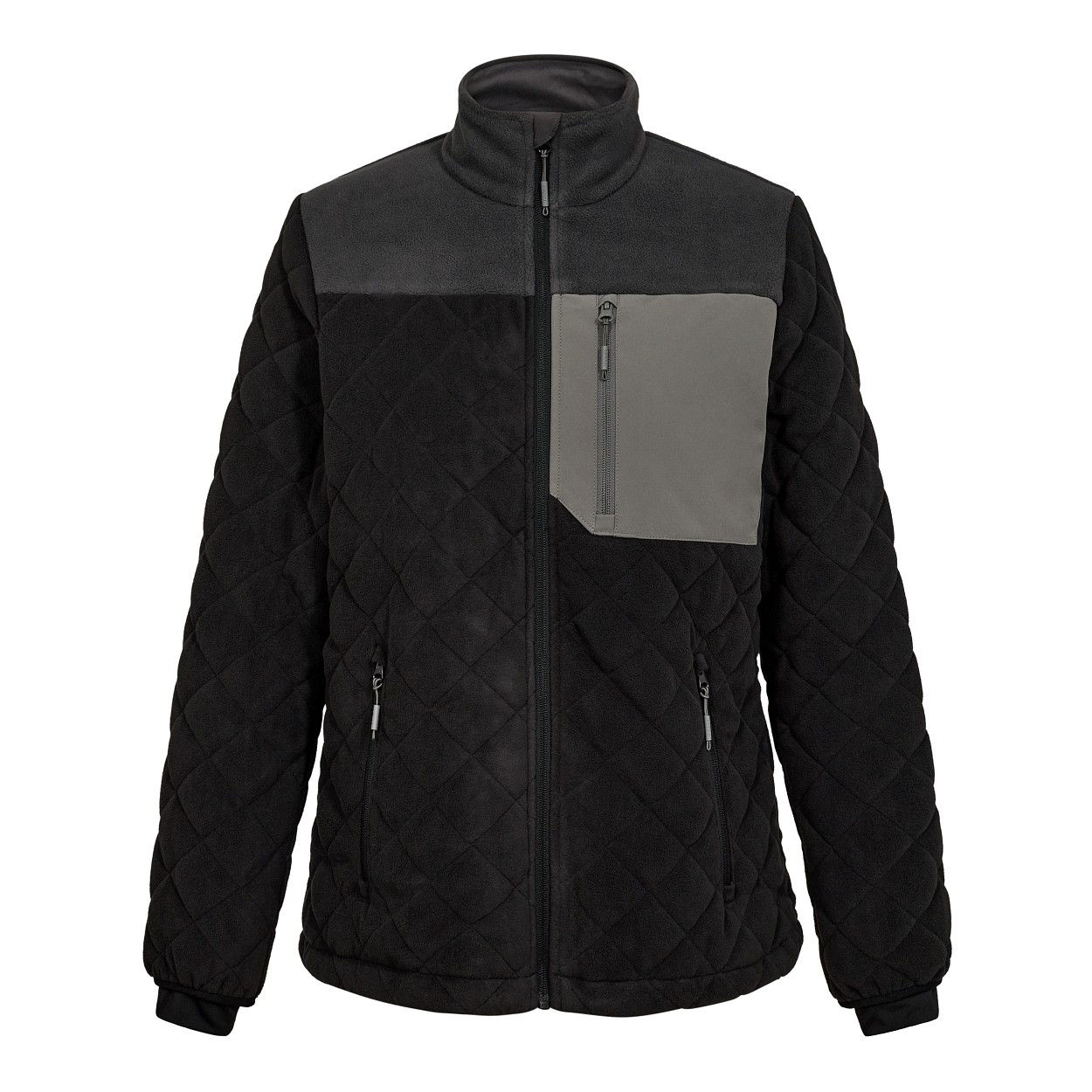 Entire Damen Gestepptes-Fleecejacke in Schwarz/Anthrazit Grau, Größe XS