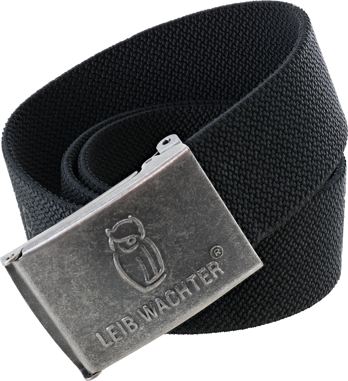 Stretchbandgürtel Schwarz mit Metallkoppel FLEXG70 Länge 90 cm von Leibwächter