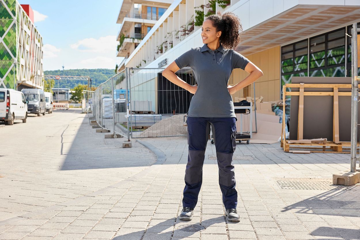 Workwear Polo Women "JN803" in Steel-Blue, Größe 2XL - Daiber