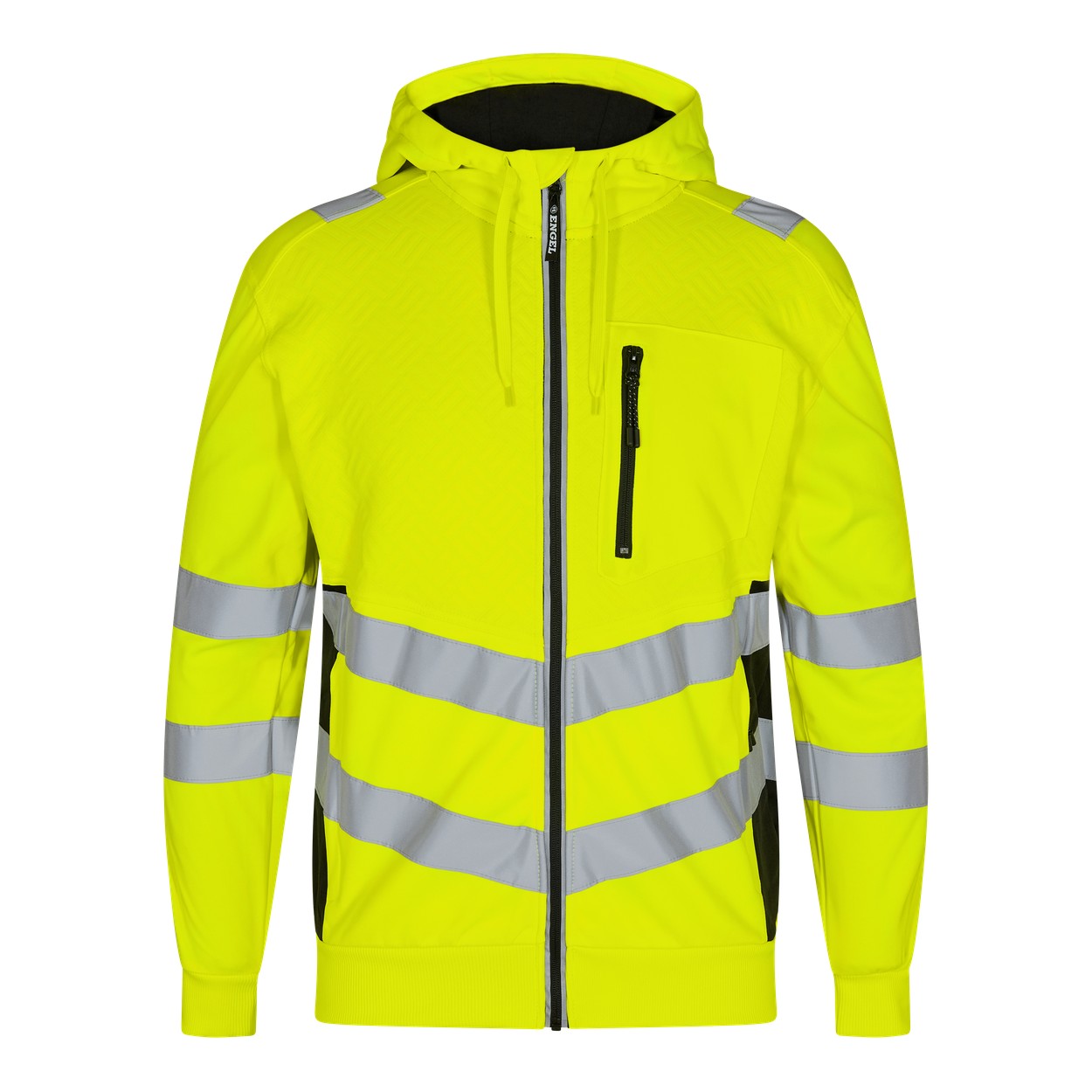 ENGEL Safety Sweatcardigan in Gelb/Schwarz, Größe XS