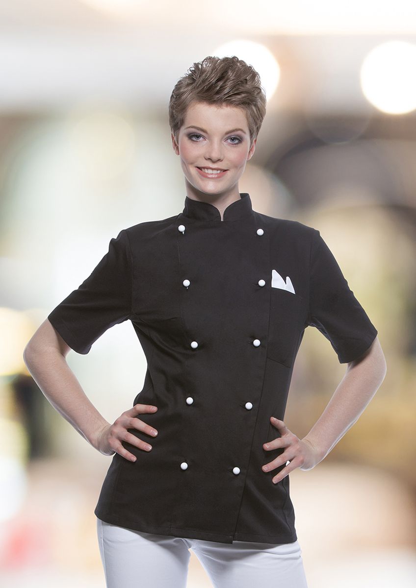 Damenkochjacke Pauline Größe 54 in Schwarz von Karlowsky