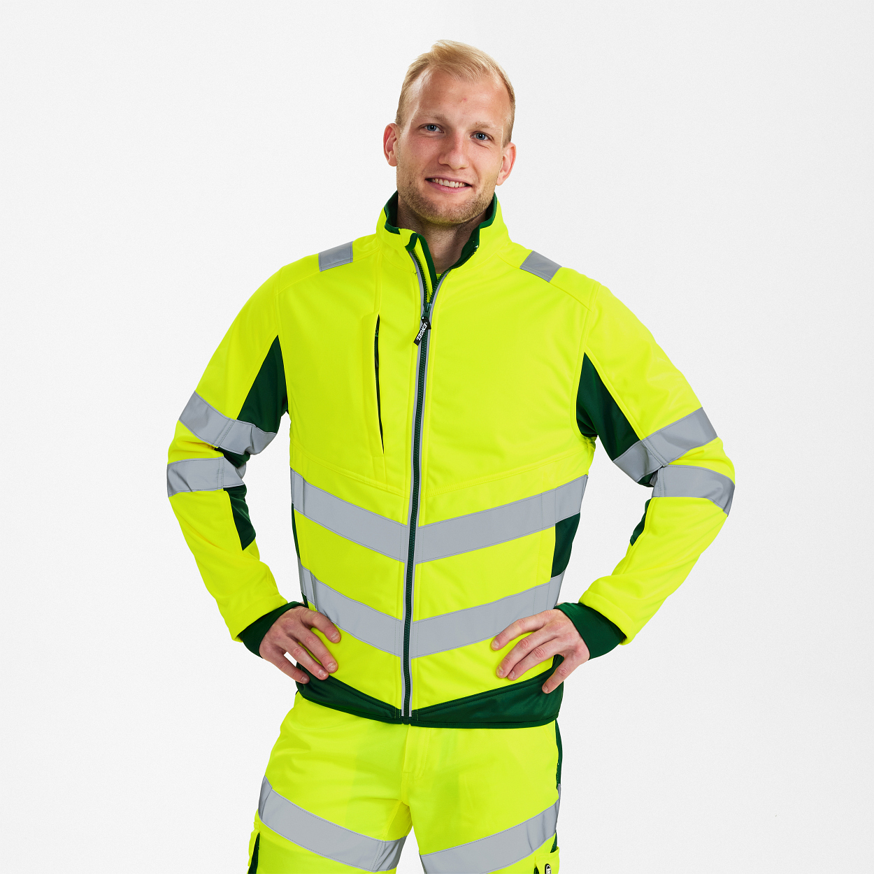 ENGEL Safety Softshelljacke in Gelb/Grün, Größe XS