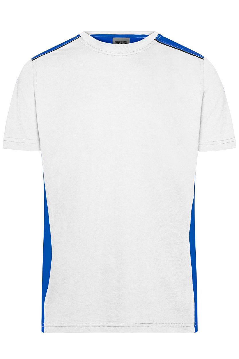 Men's Workwear T-Shirt - COLOR - "JN860" in White/Royal, Größe 6XL - Daiber
