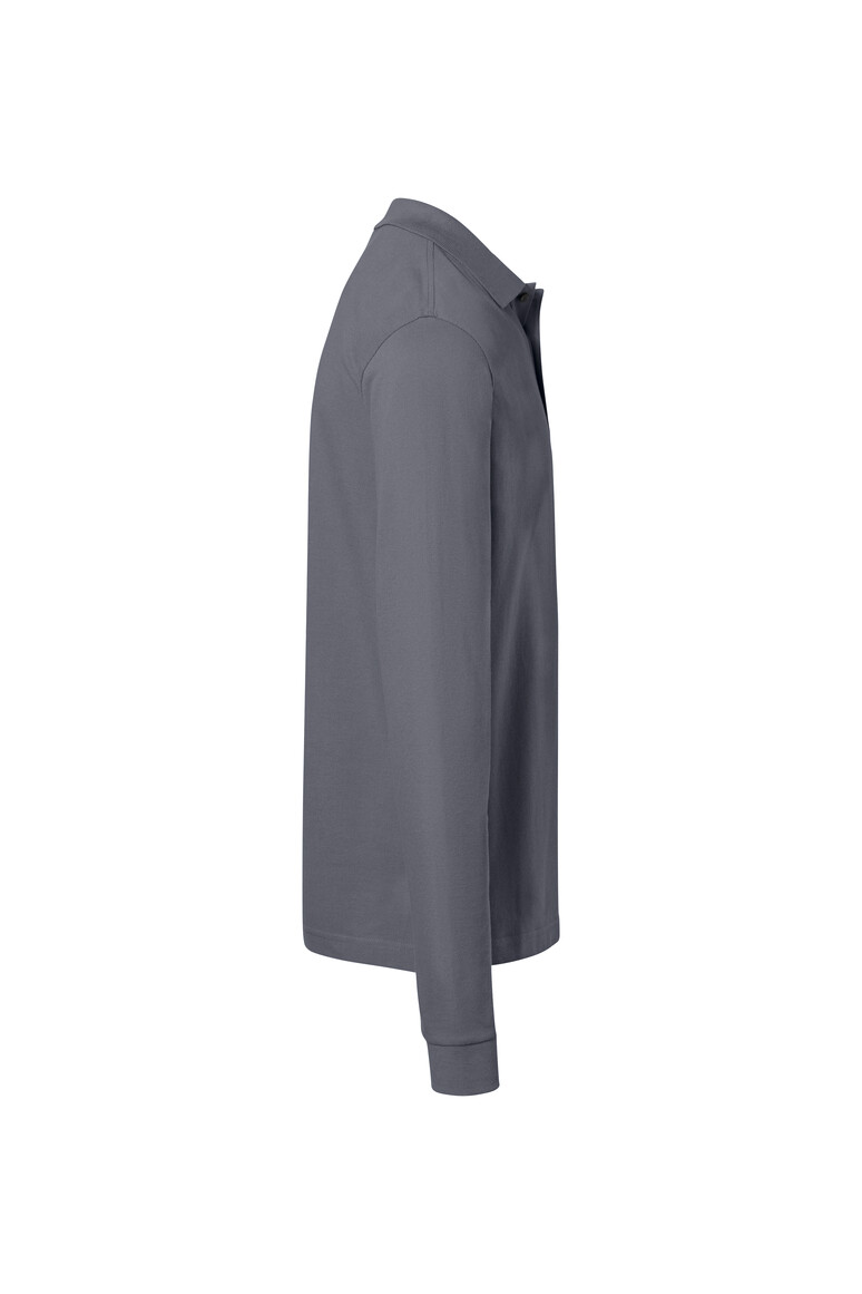 HAKRO 817 Pocket-Longsleeve-Polo MIKRALINAR® ECO in Anthrazit, Größe 6XL