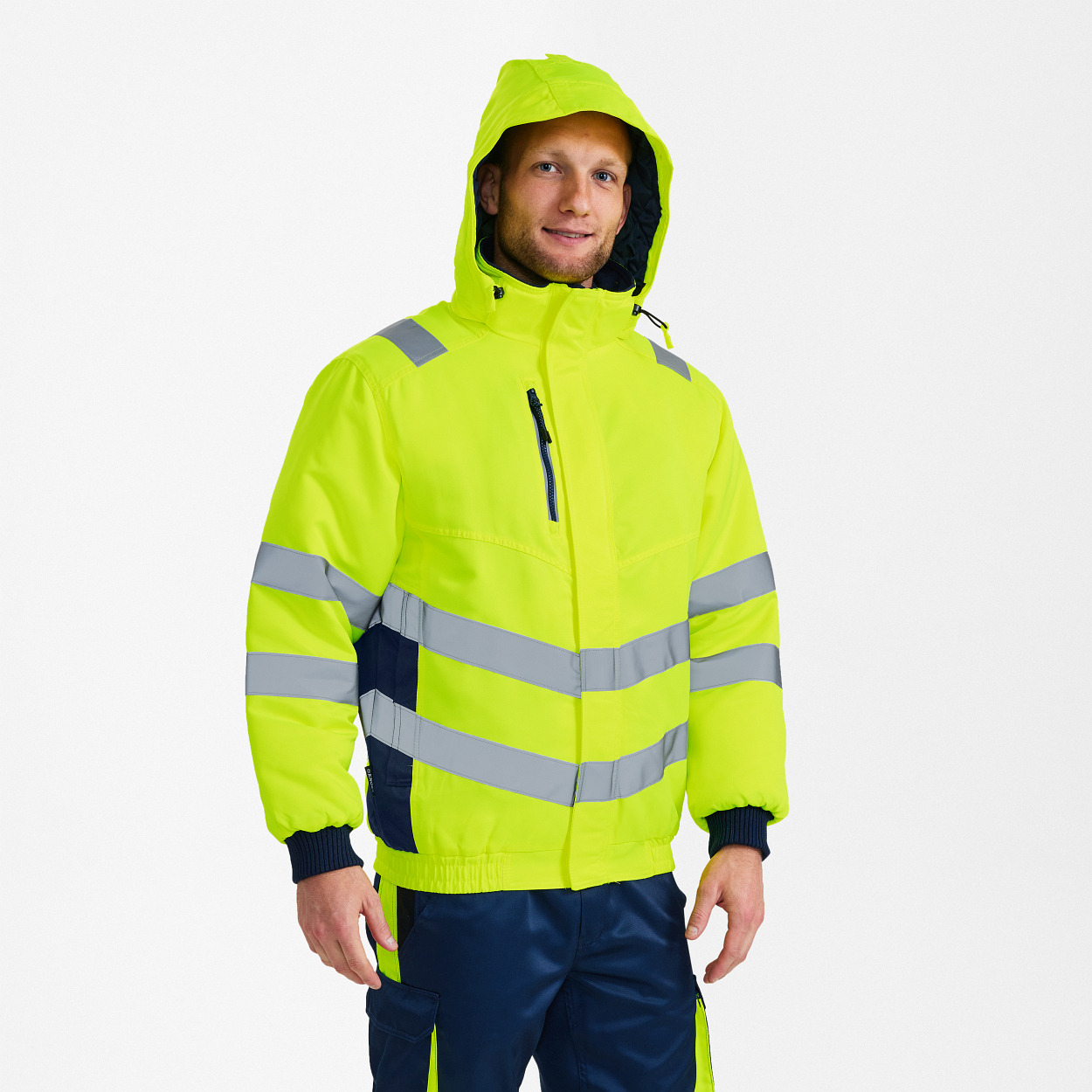 ENGEL Safety Pilotjacke in Gelb/Blue Ink, Größe XS