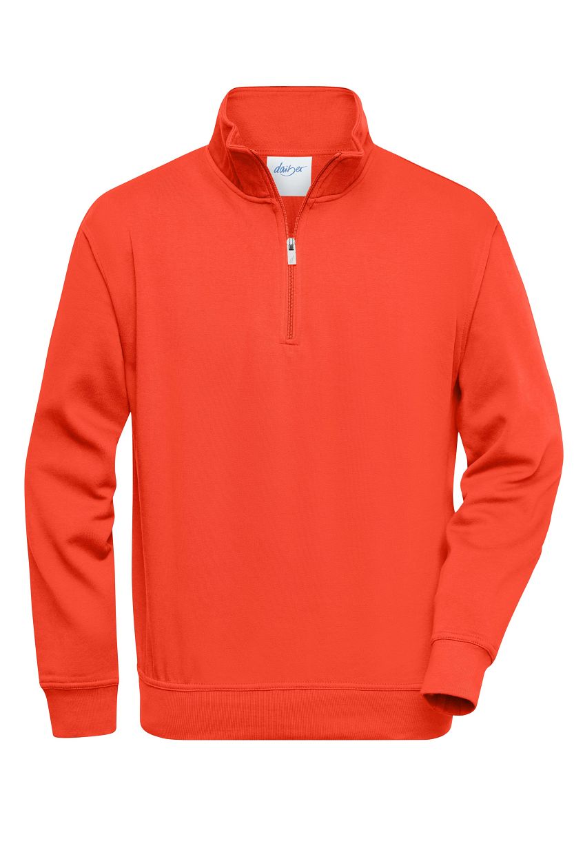 Workwear Half-Zip Sweat "JN831" in Spicy-Orange, Größe 6XL - Daiber