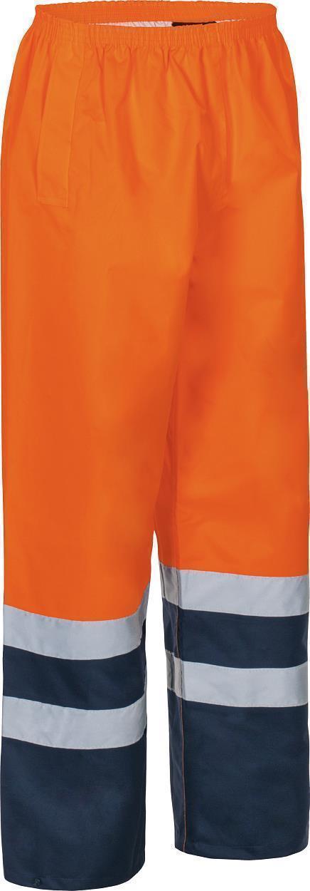 Warnschutz-Kontrast-Regenhose leuchtorange-marine in Gr. XXL von Vizwell