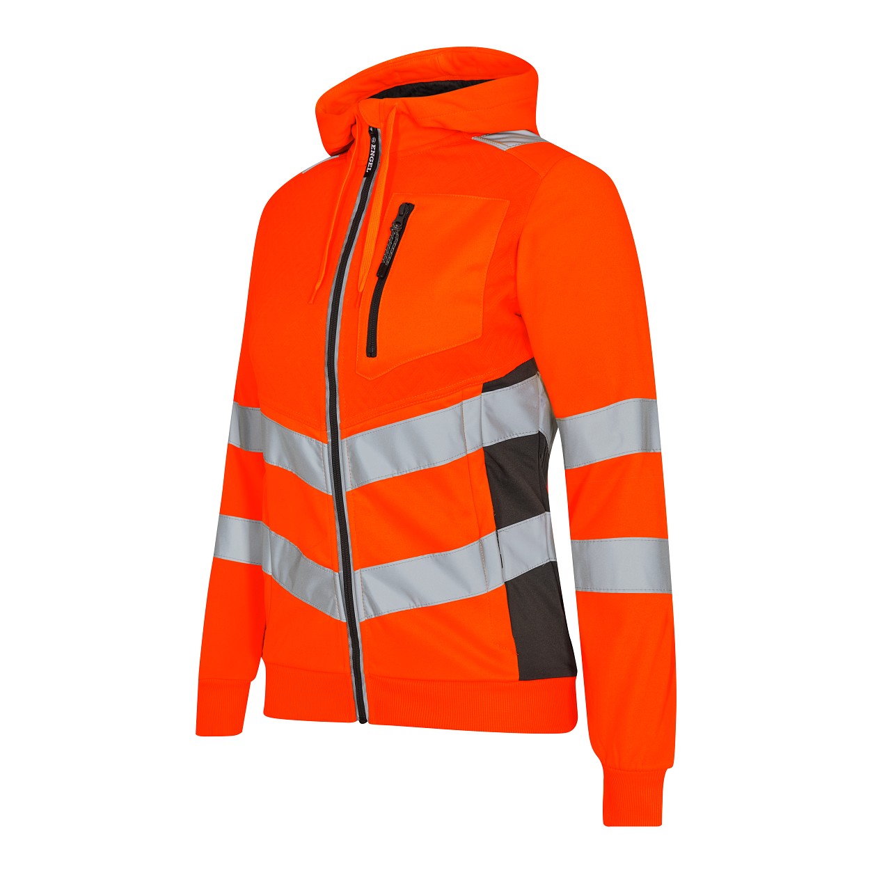 ENGEL Safety Damen Sweatcardigan in Orange/Anthrazit Grau, Größe XS