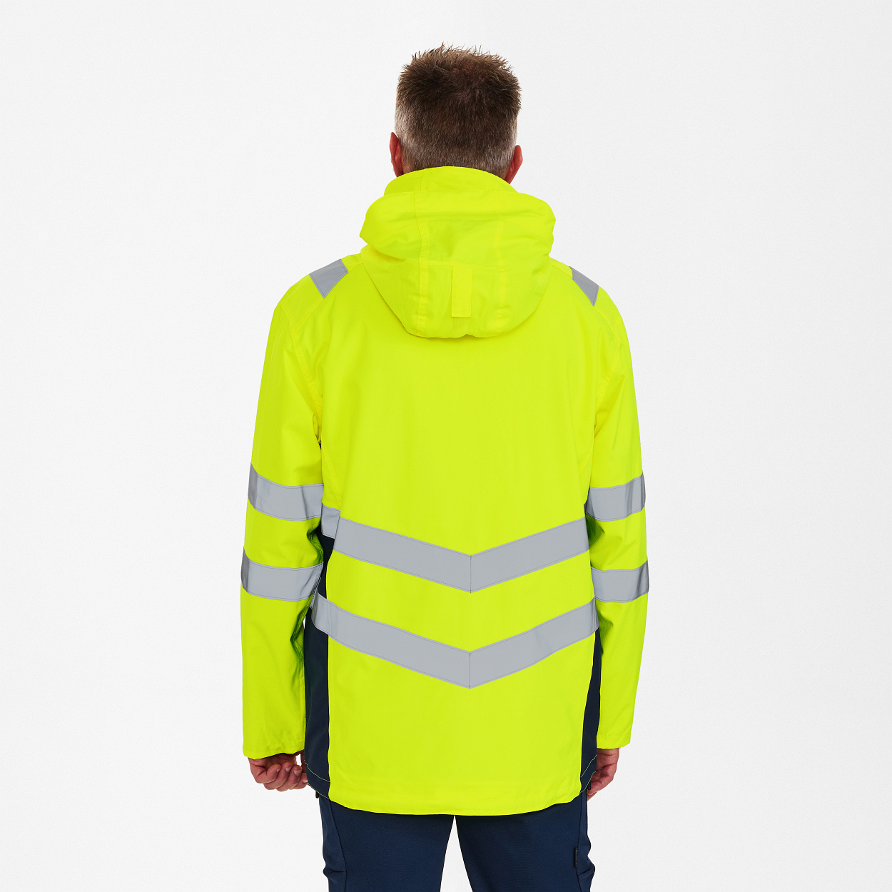 ENGEL Safety Shellparka in Gelb/Blue Ink, Größe XS