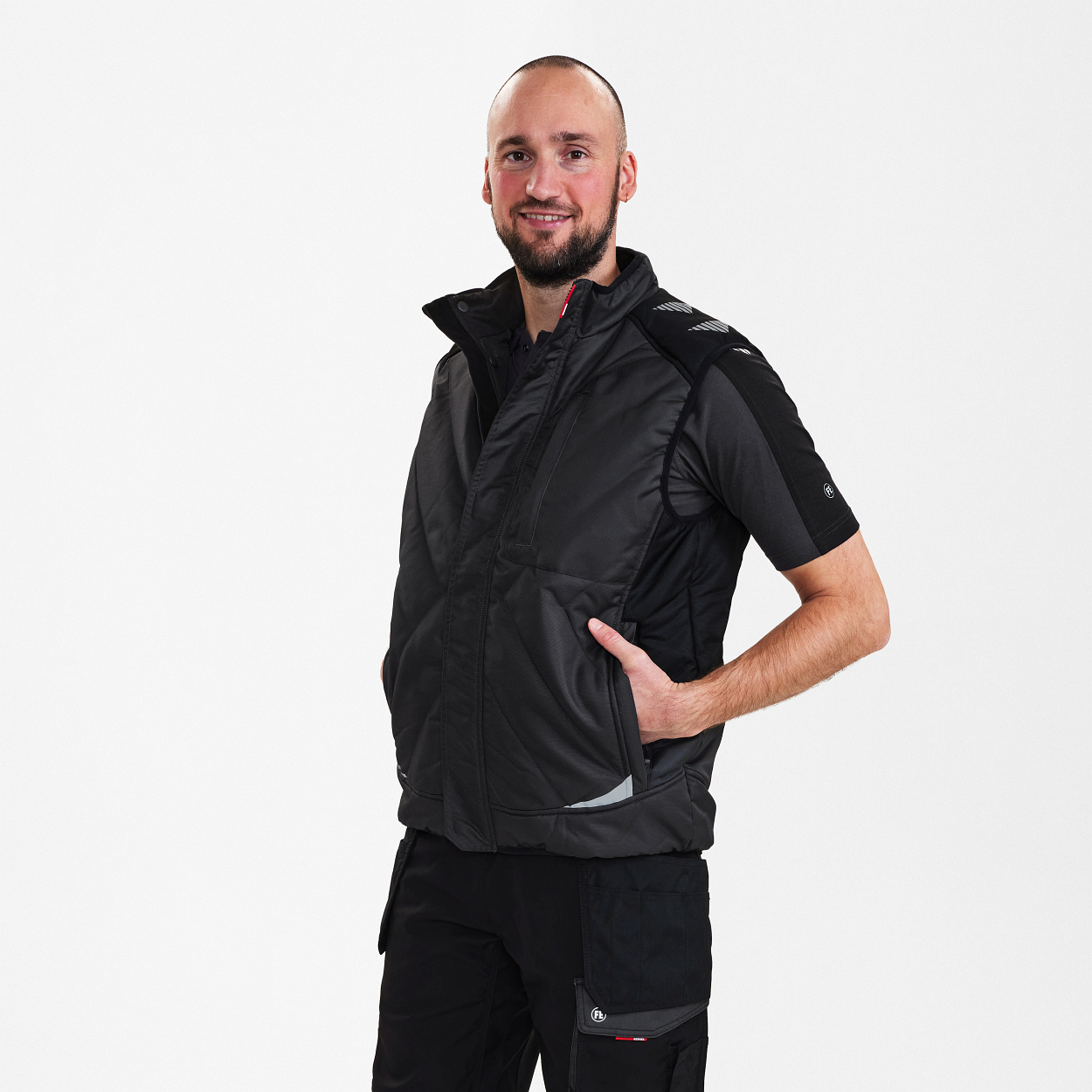 ENGEL Galaxy Stepp-Winterweste in Anthrazitgrau/Schwarz, Größe XS