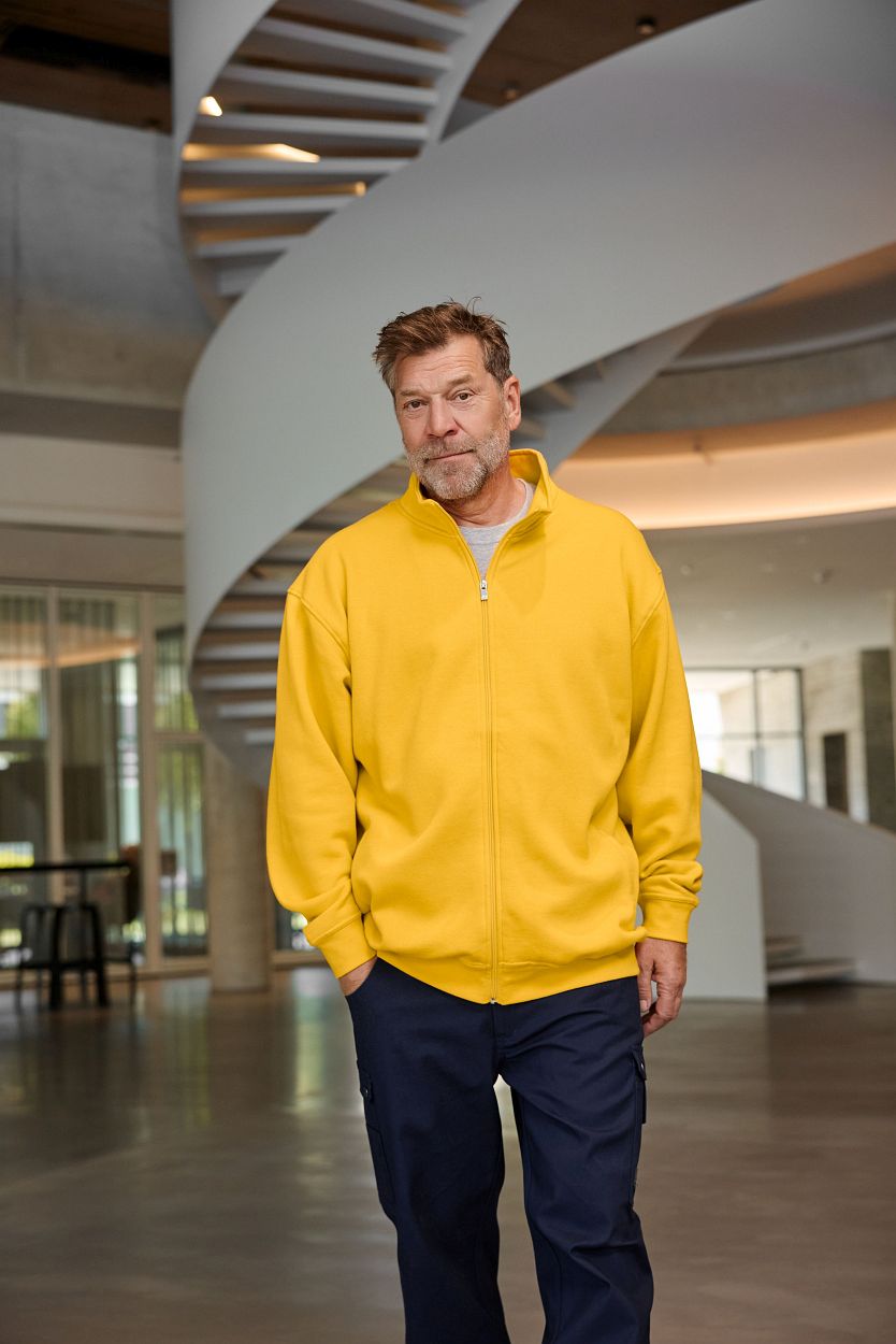 Workwear Sweat Jacket "JN836" in Steel-Blue, Größe 6XL - Daiber