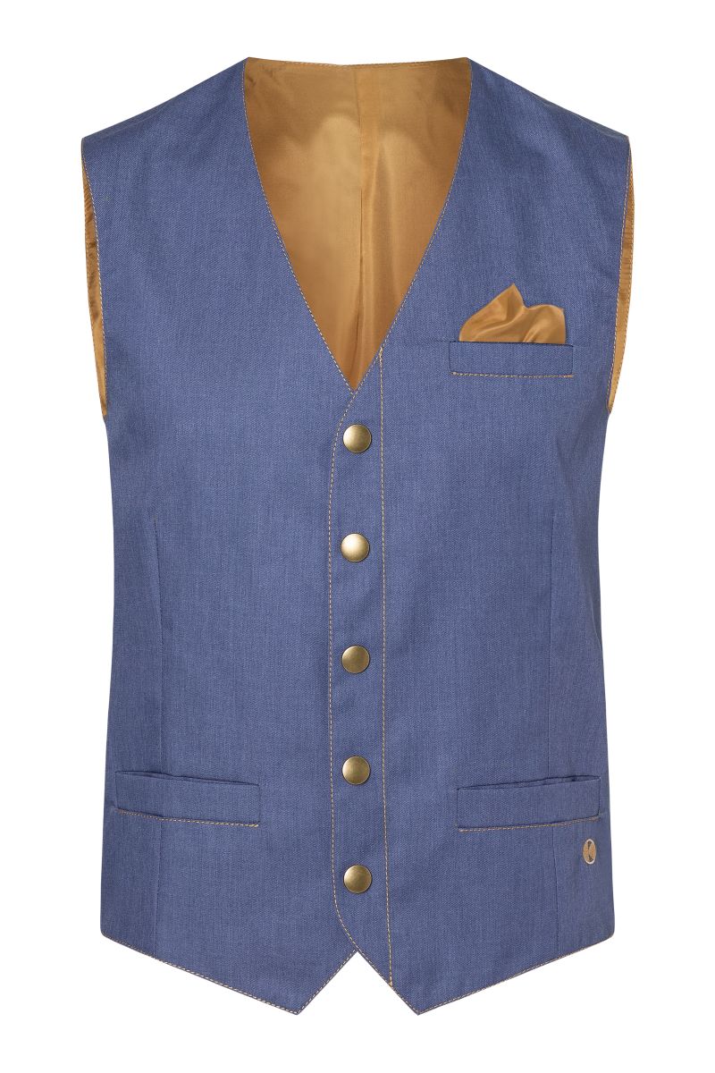 Herrenweste Jeans-Style Größe 64 in Vintage blue von Karlowsky