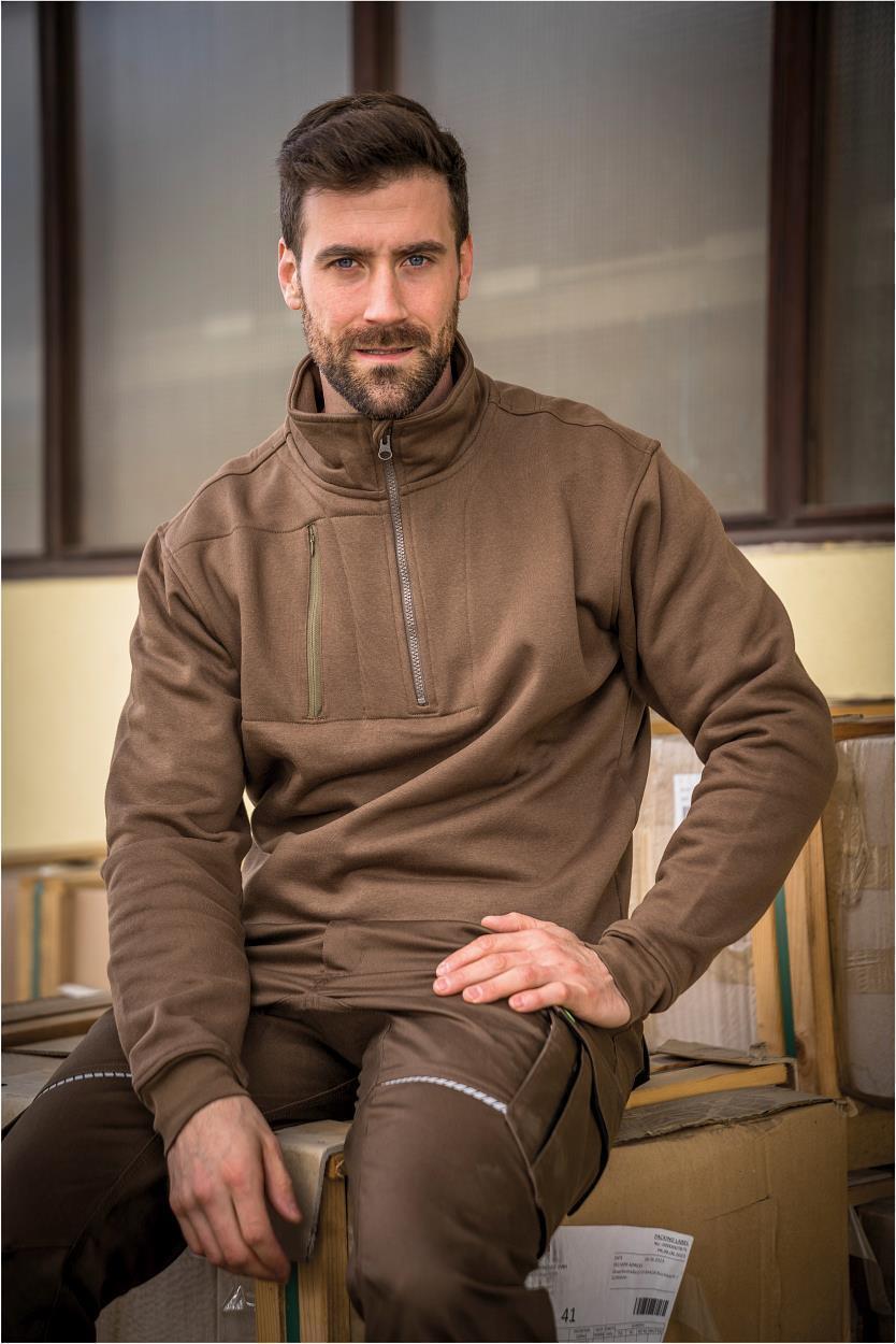 Zip-Sweater Paul FLEXR09 Flex Line in Haselnuss, Gr. 2XL von Leibwächter