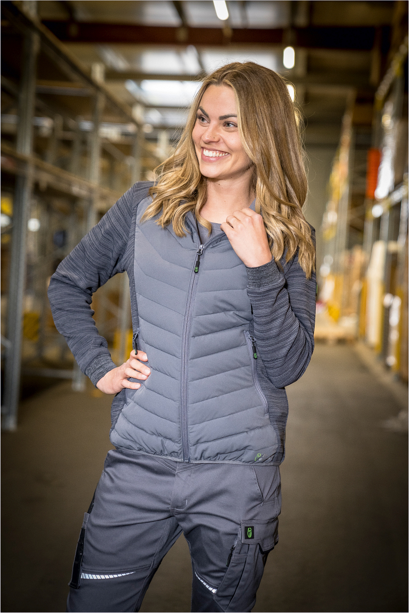 Damen-Hybridjacke CADHYJ07 Casual Line in Grau, Gr. 52 von Leibwächter