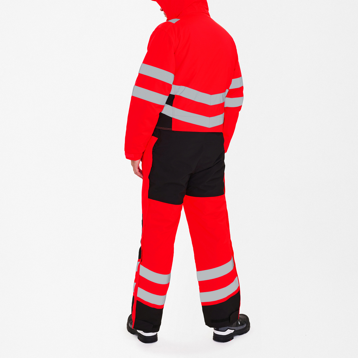 ENGEL Safety Winteroverall in Rot/Schwarz, Größe XS