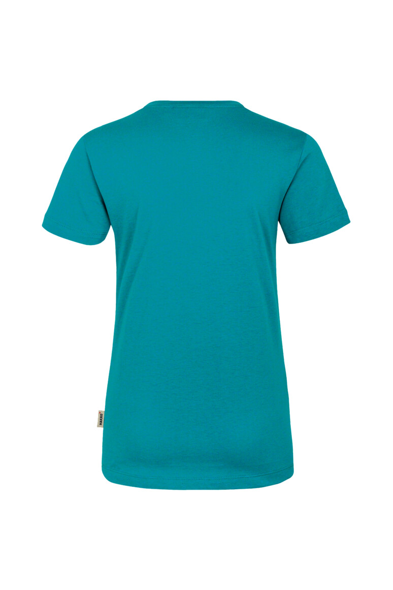 HAKRO 126 Damen V-Shirt Classic in smaragd, Größe XL