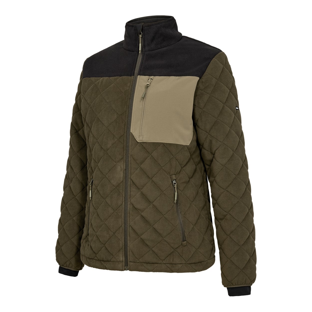 ENGEL Entire Damen Gestepptes-Fleecejacke in Forest Green/Schwarz, Größe XS