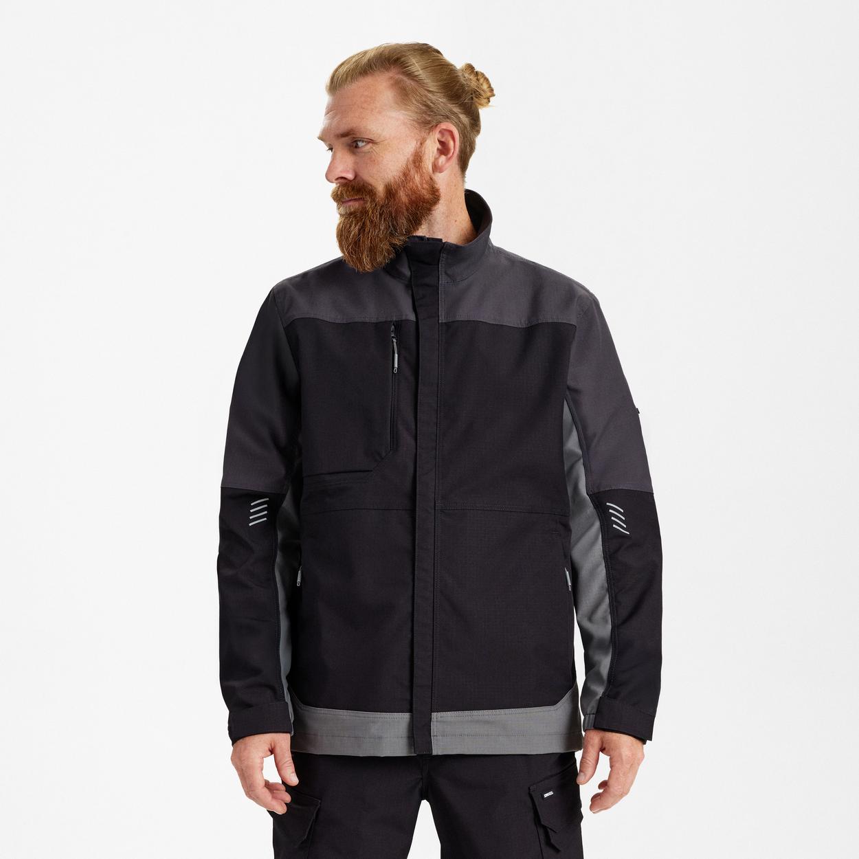 ENGEL Entire Arbeitsjacke mit 2-Wege-Stretch in Schwarz/Anthrazit Grau, Größe XS