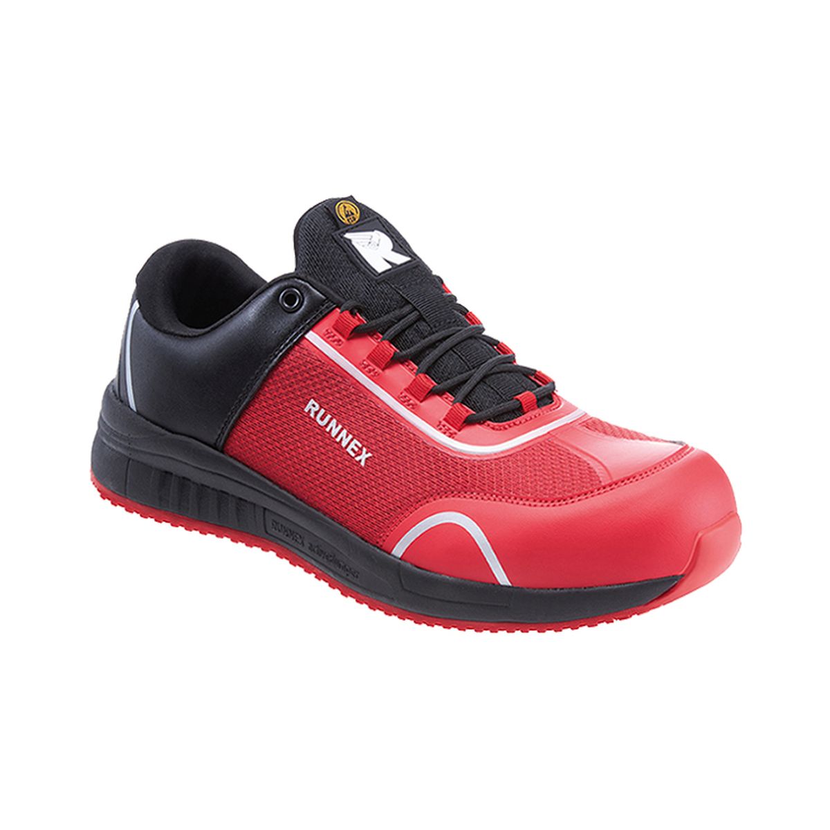 RUNNEX® S1PS-ESD-Sicherheitshalbschuhe SportStar in Schwarz / Rot, Gr. 48