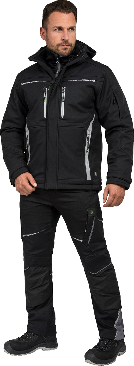 Winter-Softshelljacke Flex Line Schwarz FLEXI, Gr. 2XL von Leibwächter