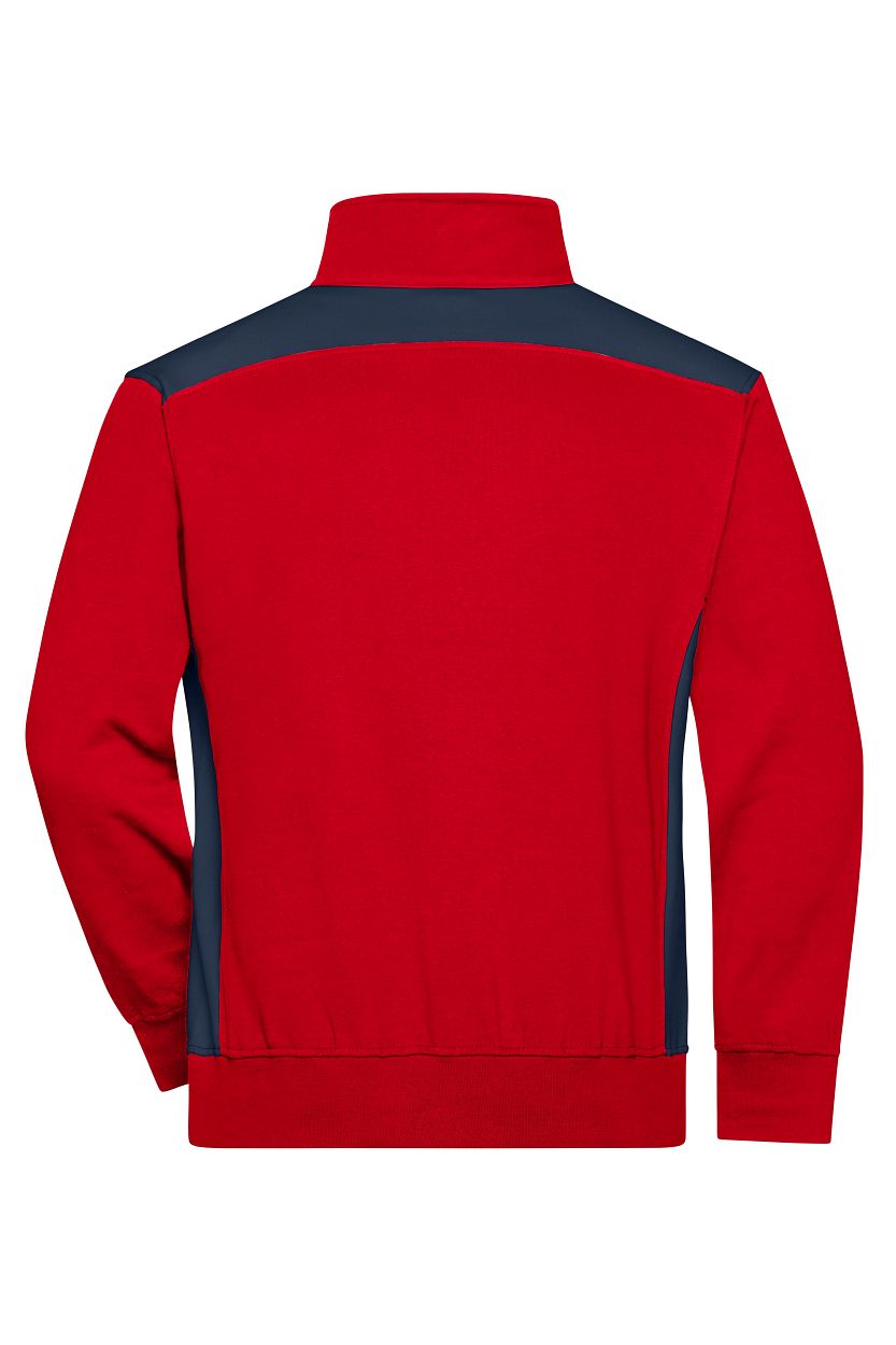 Workwear Half-Zip Sweat - COLOR - "JN868" in Red/Navy, Größe 6XL - Daiber