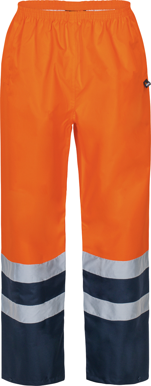 Warnschutz-Kontrast-Regenhose leuchtorange-marine in Gr. XXL von Vizwell