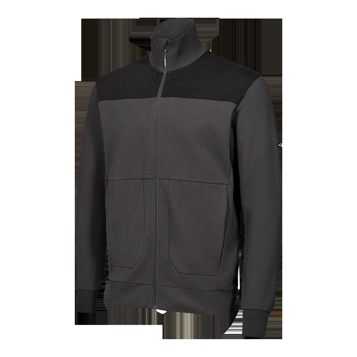 ENGEL Entire Sweatcardigan mit Kragen in Anthrazitgrau/Schwarz, Größe XS