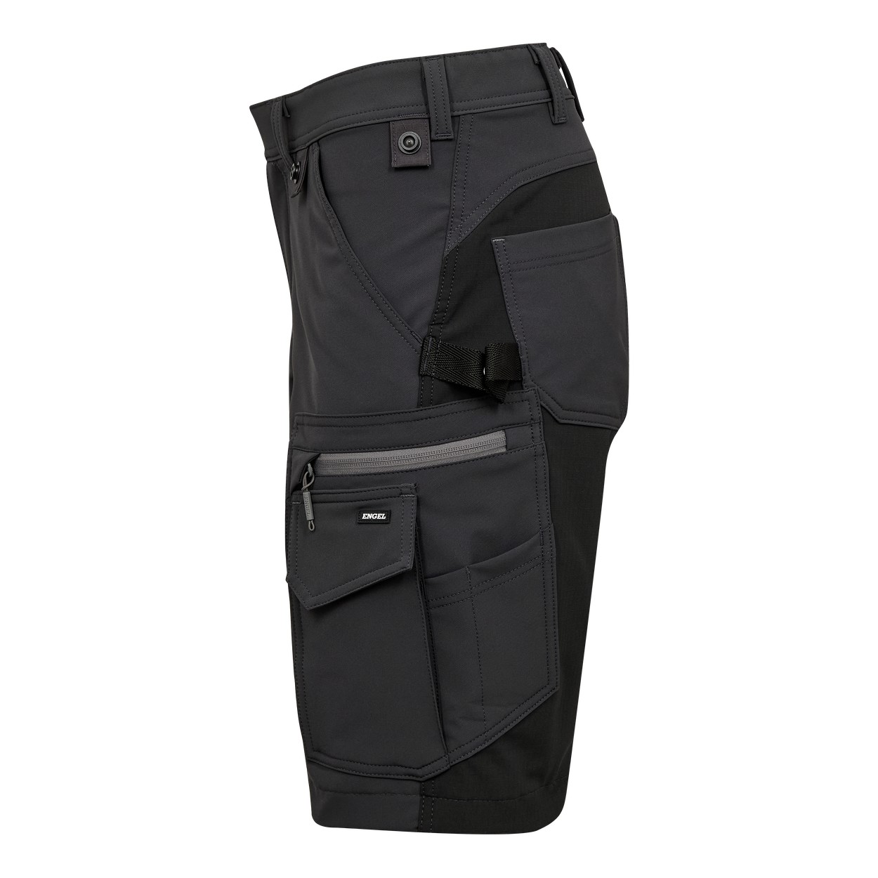 ENGEL Entire Damen Arbeitsshorts mit 4-Wege-Stretch in Anthrazitgrau/Schwarz, Größe 48