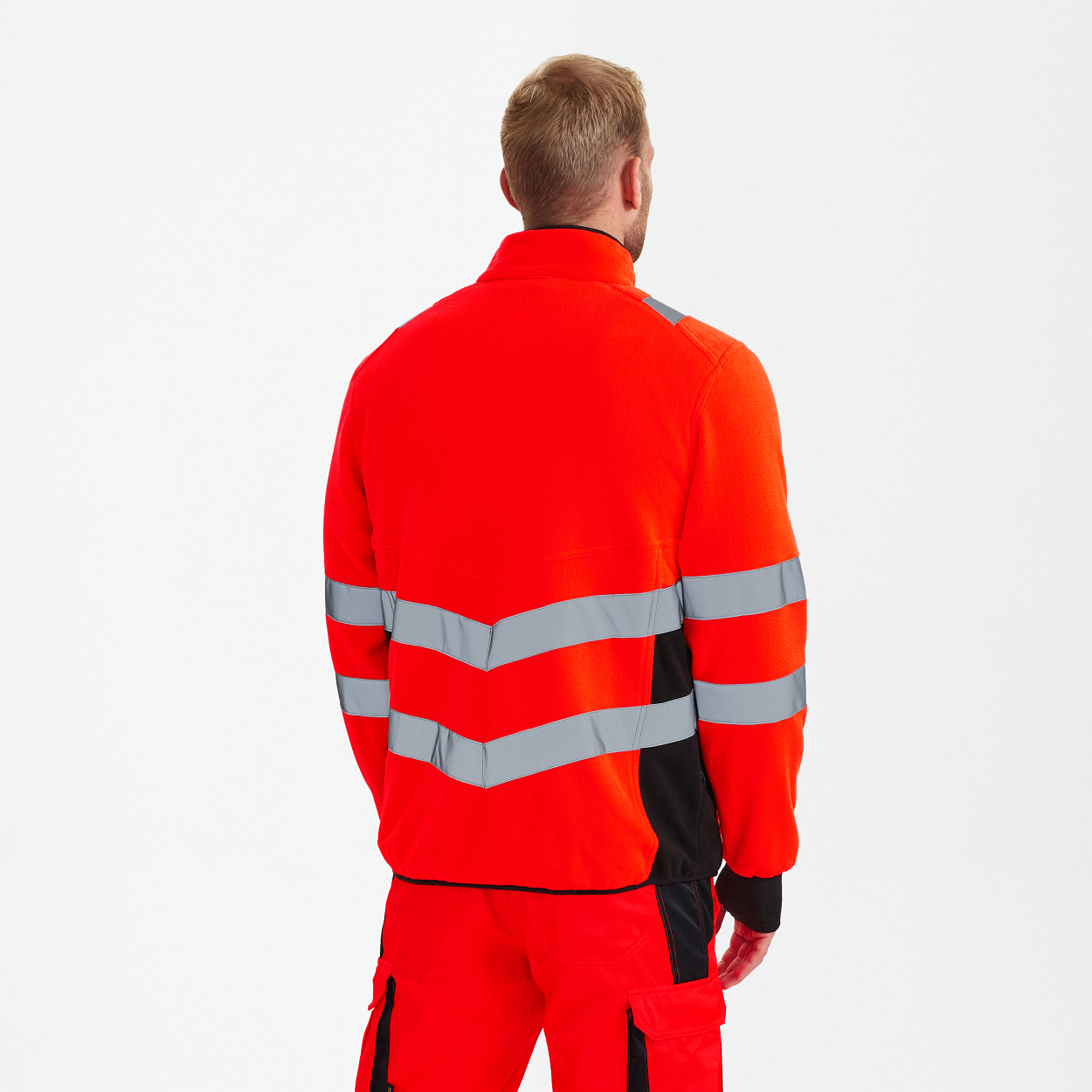ENGEL Safety Fleecejacke in Rot/Schwarz, Größe XS