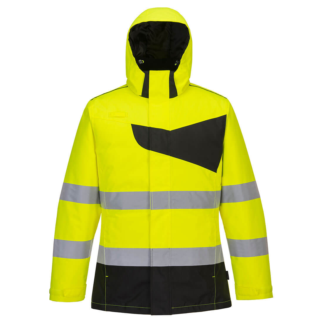 PW2 Warnschutz Winterjacke PW261 in Gelb / Schwarz, Größe 2XL von Portwest