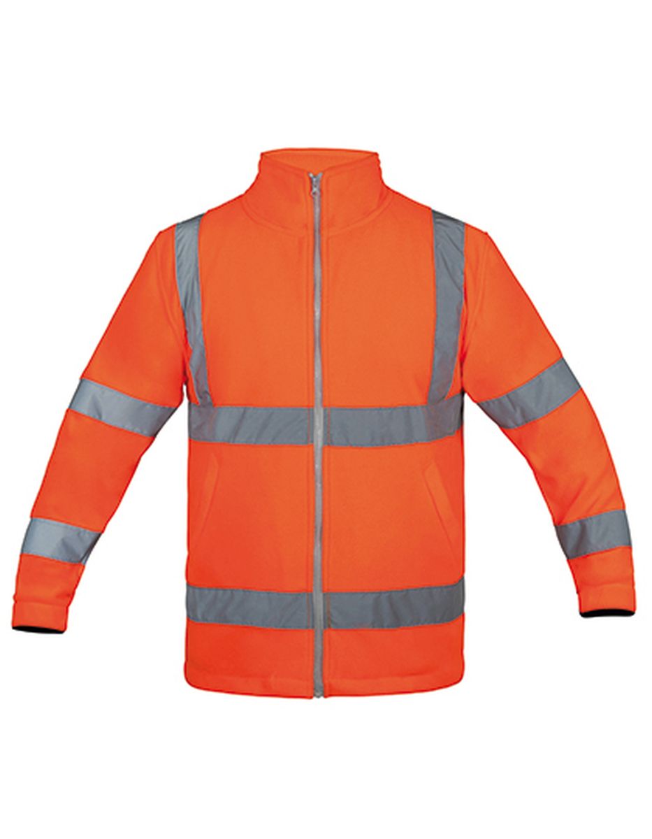 Korntex® Hi-Vis Fleecejacke "Bergen" in Signal Orange, Größe 2XL