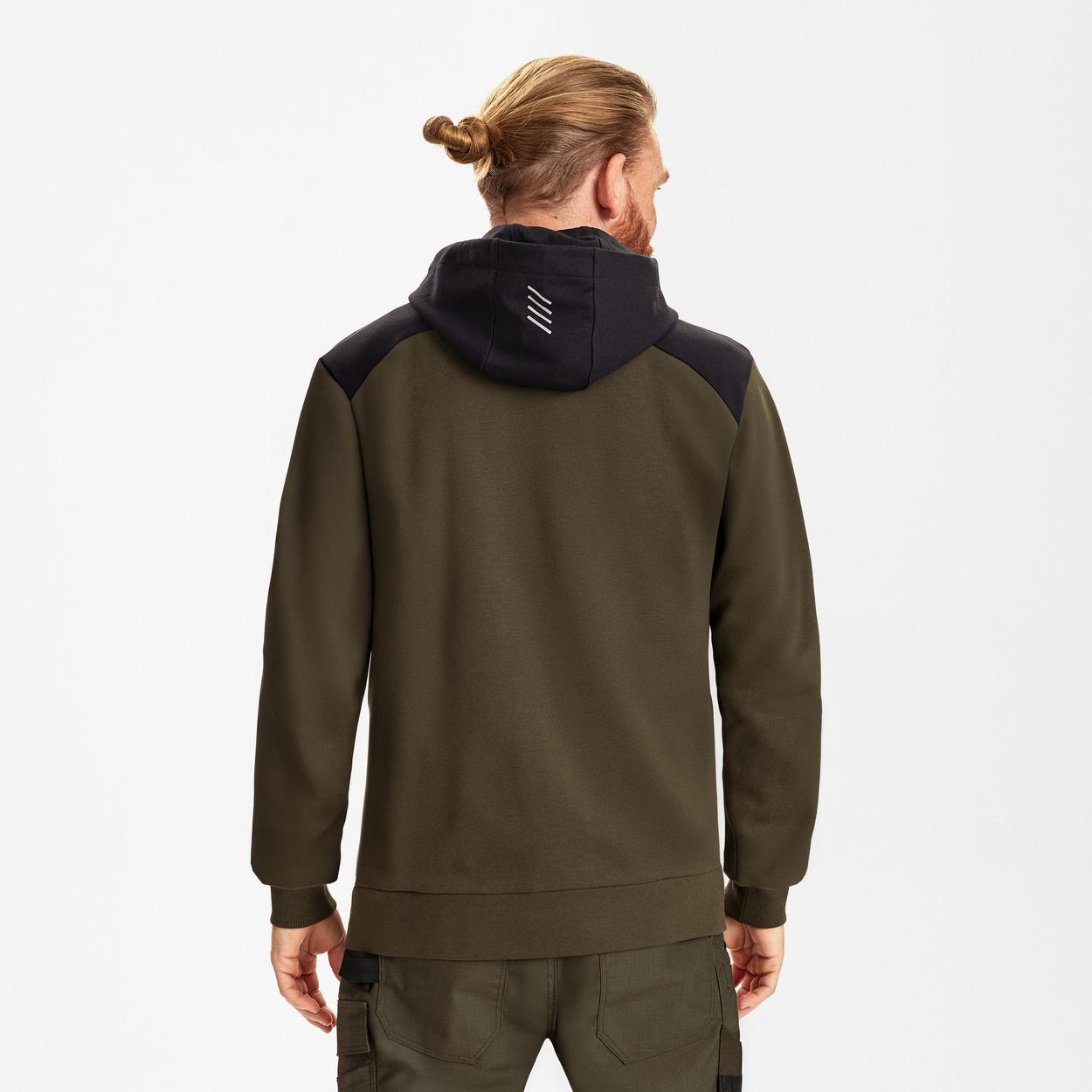 ENGEL Entire sweatcardigan mit kapuze in Forest Green/Schwarz, Größe XS