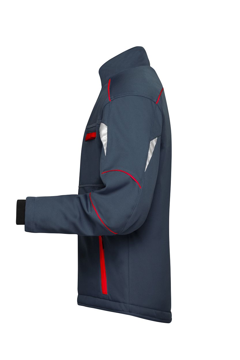 Workwear Softshell Padded Jacket - COLOR - "JN853" in Carbon/Red, Größe 6XL - Daiber