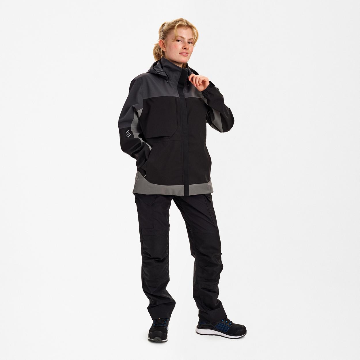 ENGEL Entire Damen Shelljacke in Schwarz/Anthrazit Grau, Größe XS