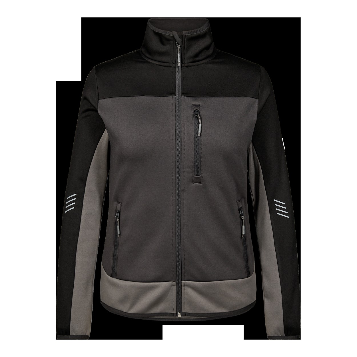 ENGEL Entire Damen Midlayer-Cardigan in Anthrazitgrau/Schwarz, Größe XS