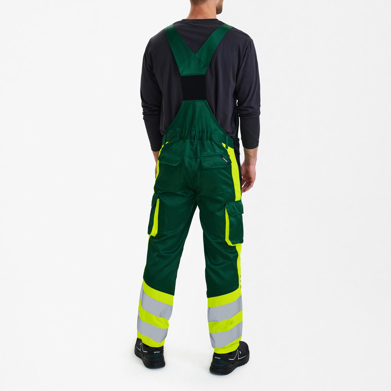 ENGEL Safety Light Latzhose in Green/Hivis yellow, Größe 106
