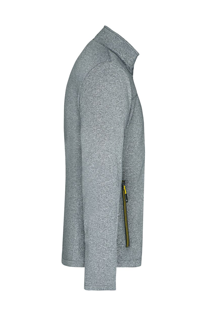 Men's Softshell Jacket "JN1148" in Dark-Melange/Yellow, Größe 3XL - Daiber