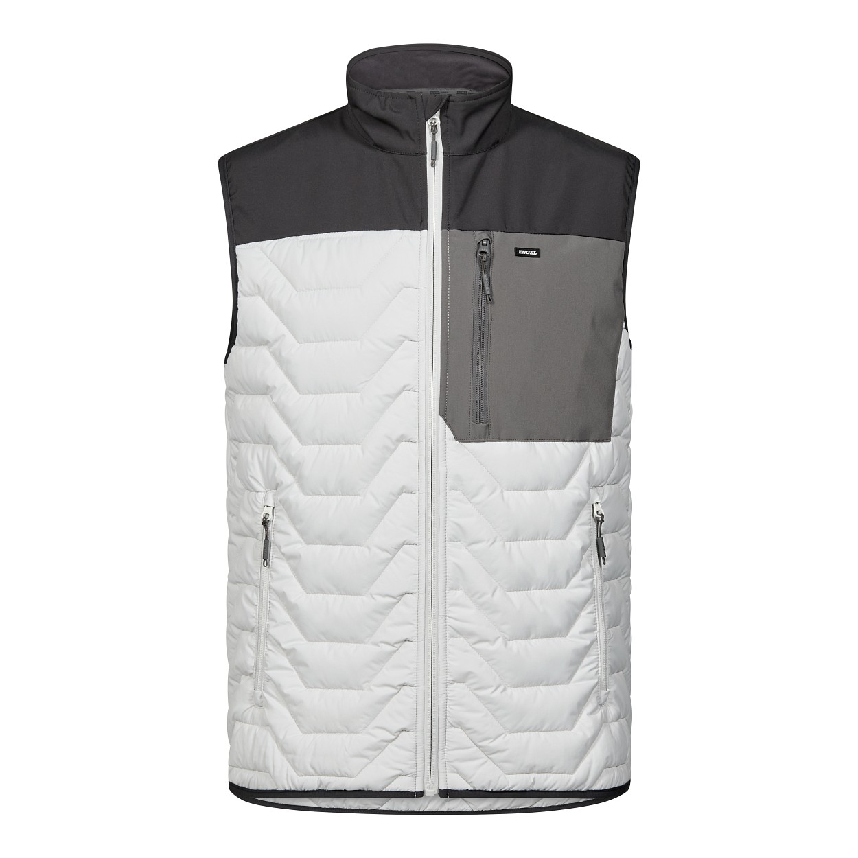 ENGEL Entire Steppweste in Bone White / Anthracite Grey, Größe XS