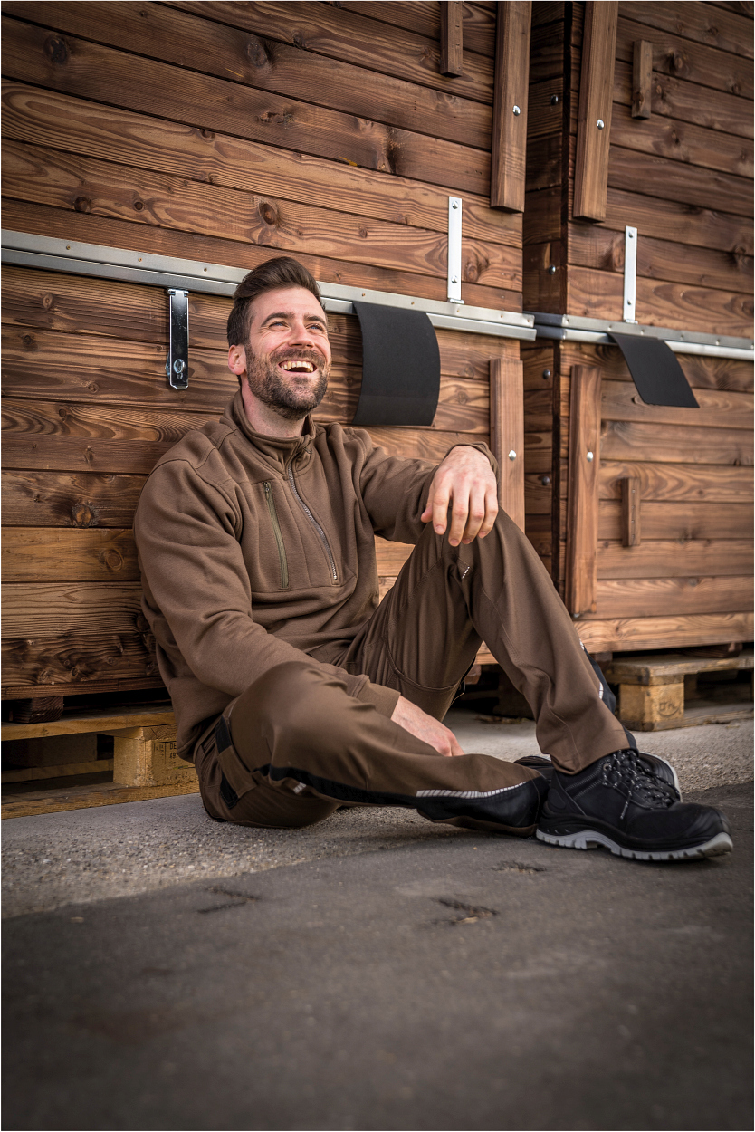 Zip-Sweater Paul FLEXR09 Flex Line in Haselnuss, Gr. 2XL von Leibwächter